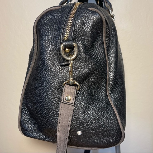 Dimoni black leather and suede details satchel / crossbody bag - Picture 5 of 14